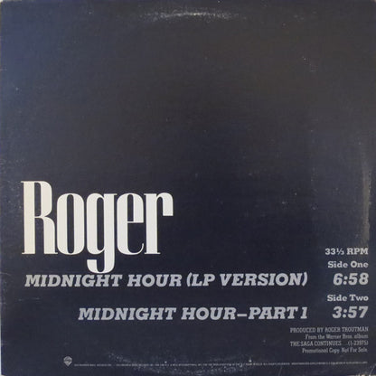 Roger Troutman : Midnight Hour (12", Single, Promo)