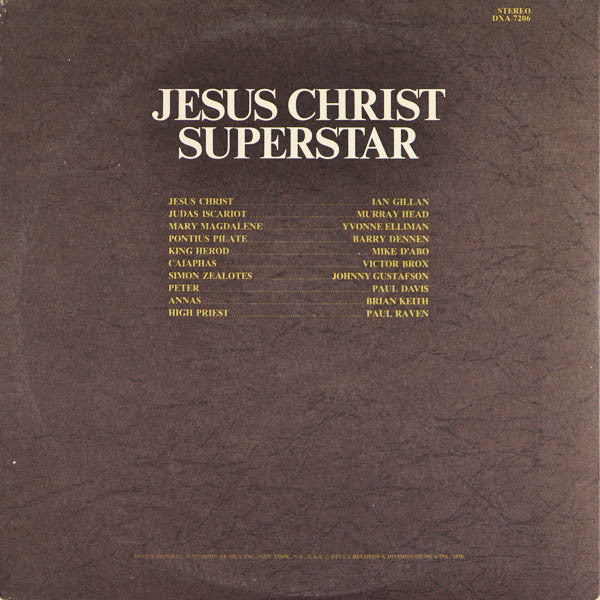 Andrew Lloyd Webber And Tim Rice : Jesus Christ Superstar - A Rock Opera (2xLP, Album)