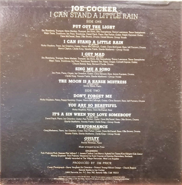 Joe Cocker : I Can Stand A Little Rain (LP, Album, Mon)