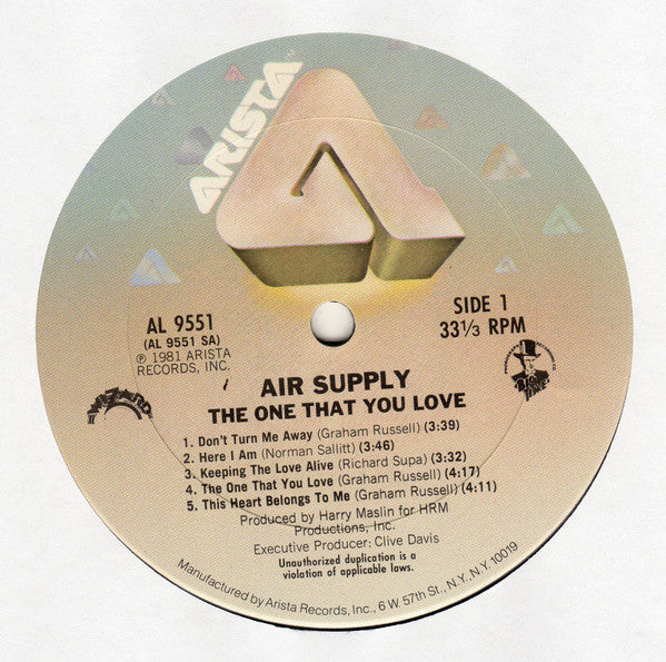 Air Supply : The One That You Love (LP, Album, Ter)