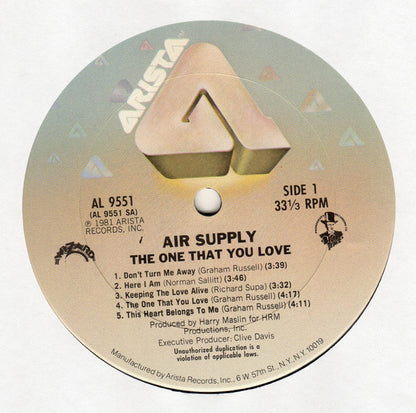 Air Supply : The One That You Love (LP, Album, Ter)