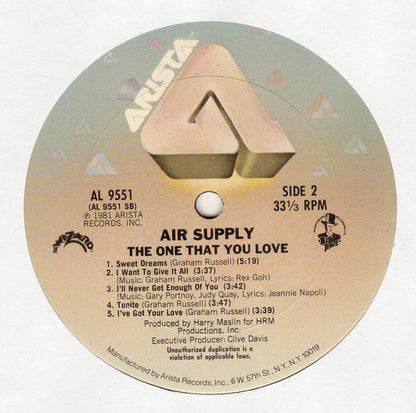 Air Supply : The One That You Love (LP, Album, Ter)