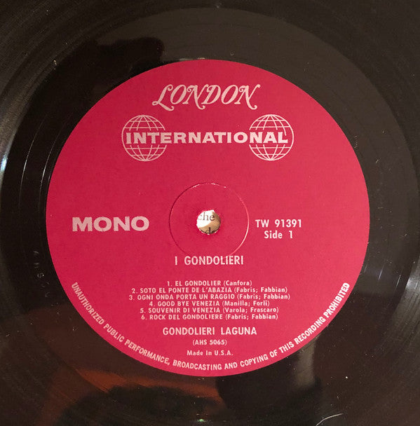 I Gondolieri : Songs Of Venice (LP, Album, Mono)
