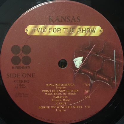 Kansas (2) : Two For The Show (2xLP, Album, Pit)