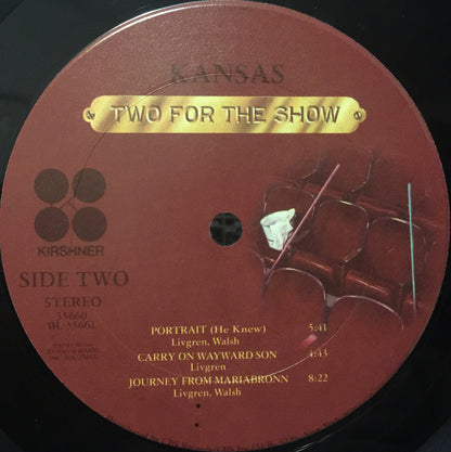 Kansas (2) : Two For The Show (2xLP, Album, Pit)