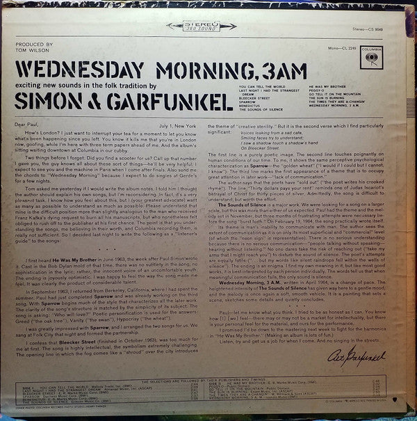 Simon & Garfunkel : Wednesday Morning, 3 A.M. (LP, Album, RE)