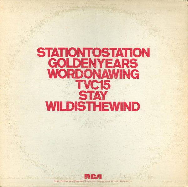 David Bowie : Station To Station (LP, Album, Ind)