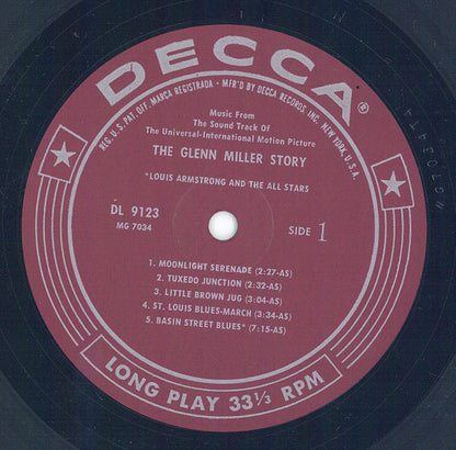 The Universal-International Orchestra / Louis Armstrong And His All-Stars : The Glenn Miller Story (Music From The Sound Track) (LP, Album, Mono)