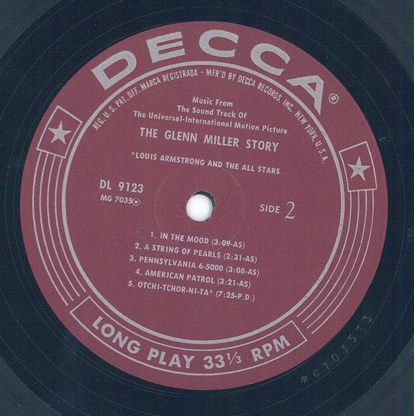 The Universal-International Orchestra / Louis Armstrong And His All-Stars : The Glenn Miller Story (Music From The Sound Track) (LP, Album, Mono)