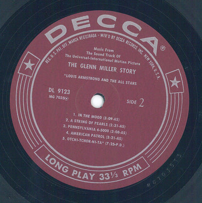 The Universal-International Orchestra / Louis Armstrong And His All-Stars : The Glenn Miller Story (Music From The Sound Track) (LP, Album, Mono)