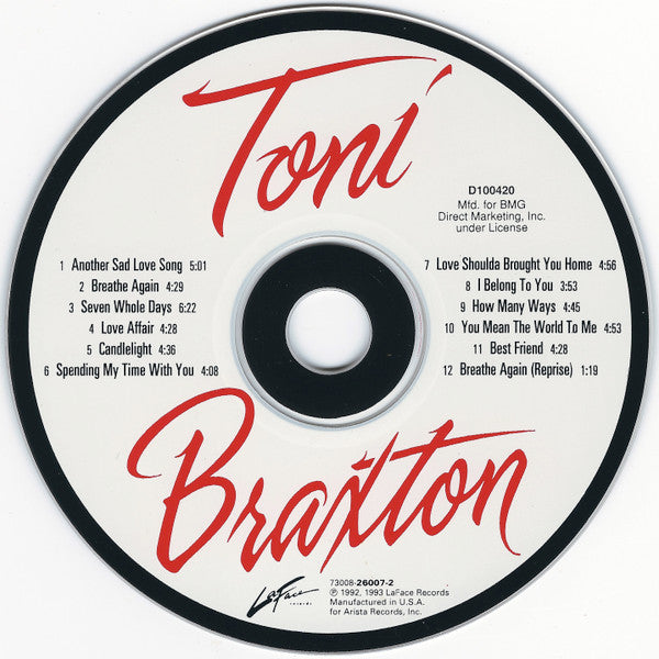 Toni Braxton : Toni Braxton (CD, Album, Club)