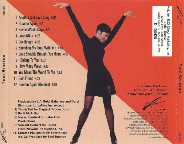 Toni Braxton : Toni Braxton (CD, Album, Club)