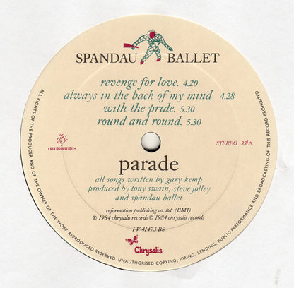 Spandau Ballet : Parade (LP, Album, Car)