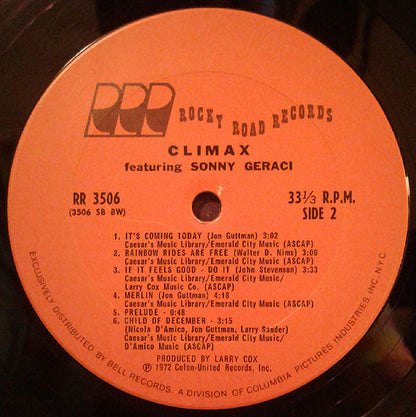 Climax (6) Featuring Sonny Geraci : Climax Featuring Sonny Geraci (LP, Album, Top)