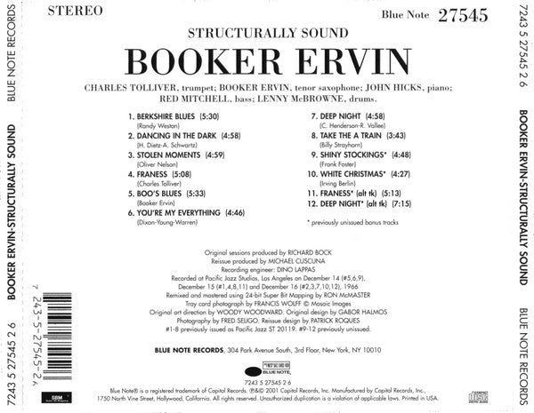 Booker Ervin : Structurally Sound (CD, Album, Ltd, RE)