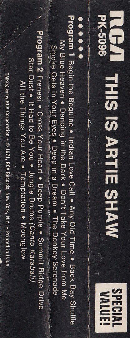 Artie Shaw : This Is Artie Shaw (Cass, Comp, Mono)