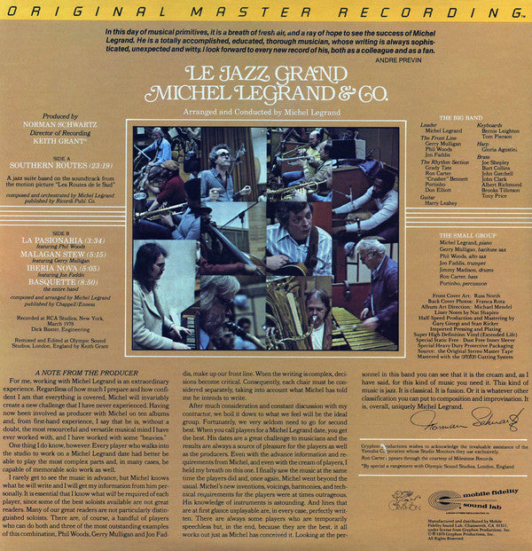 Michel Legrand & Co. : Le Jazz Grand (LP, Album, Ltd, Gat)