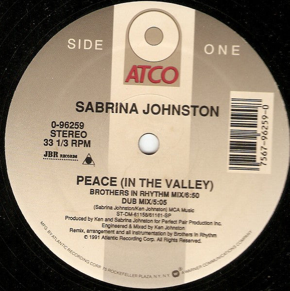 Sabrina Johnston : Peace (In The Valley) (12")