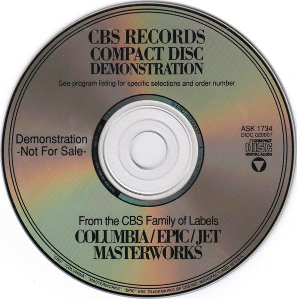 その他 COMPACT DISC DEMONSTRATION 1 Buy Various : CBS Records Compact Disc Demonstration (CD