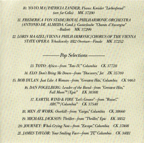 Buy Various : CBS Records Compact Disc Demonstration (CD