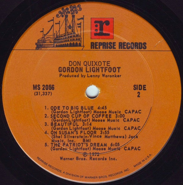 Gordon Lightfoot : Don Quixote (LP, Album, Pit)