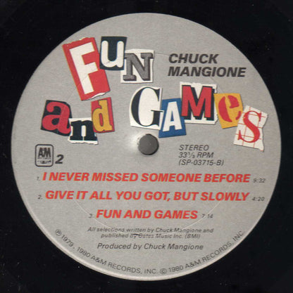Chuck Mangione : Fun And Games (LP, Album, Pit)