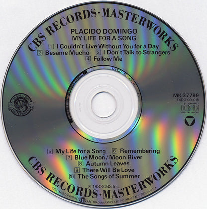 Placido Domingo : My Life For A Song (CD, Album, RE)