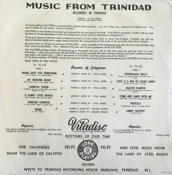 Melody Prince : Calypsoes From Trinidad Sung By Melody Prince (LP, Album)
