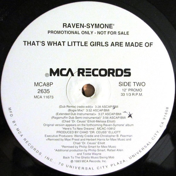 Raven Symone : That's What Little Girls Are Made Of (12", Single, Promo)