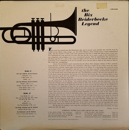 Bix Beiderbecke : The Bix Beiderbecke Legend (LP, Comp, Mono, Ind)