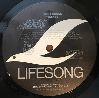 Henry Gross : Release (LP, Album, RP, Ter)