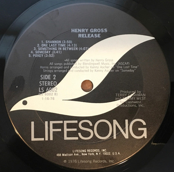 Henry Gross : Release (LP, Album, RP, Ter)