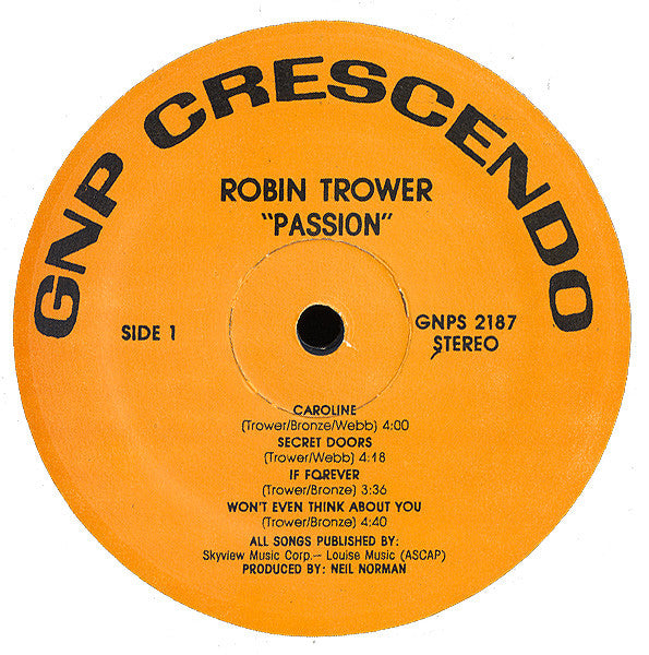 Robin Trower : Passion (LP, Album)