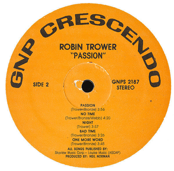 Robin Trower : Passion (LP, Album)
