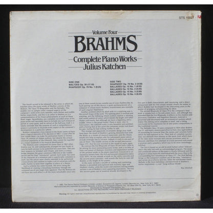 Johannes Brahms, Julius Katchen : The Complete Piano Works Vol. 4 (LP, Album, RE)