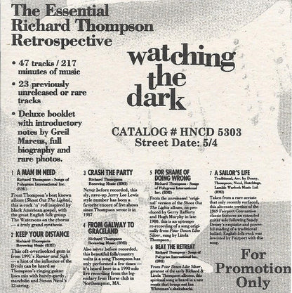 Richard Thompson : Watching The Dark Sampler (The History Of Richard Thompson) (CD, Comp, Promo, Smplr)