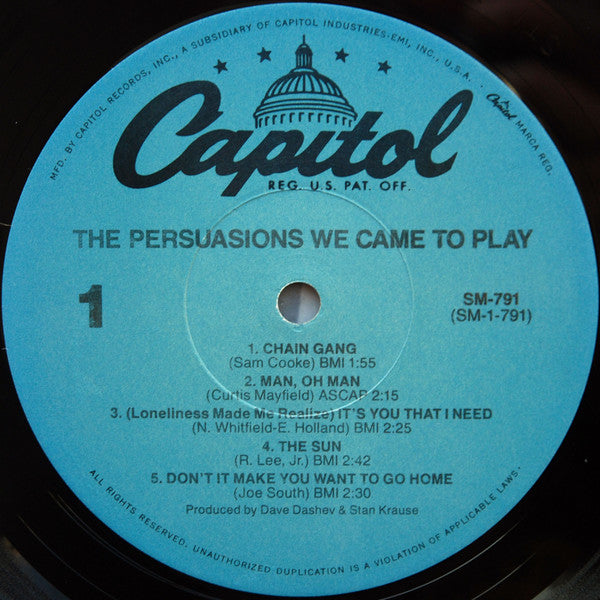 The Persuasions : We Came To Play (LP, RE, Jac)