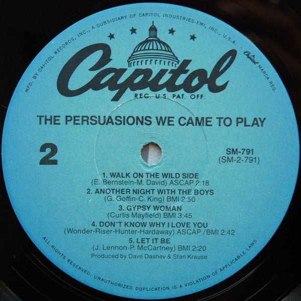 The Persuasions : We Came To Play (LP, RE, Jac)
