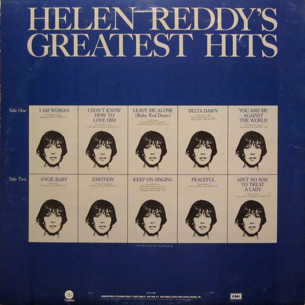 Helen Reddy : Helen Reddy's Greatest Hits (LP, Comp, Club, San)