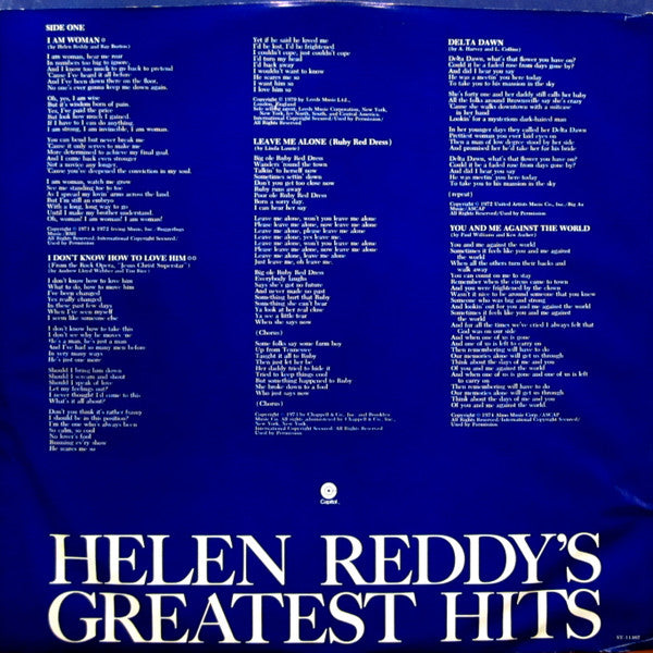 Helen Reddy : Helen Reddy's Greatest Hits (LP, Comp, Club, San)