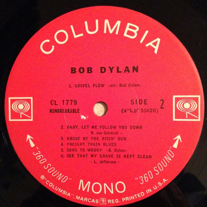 Bob Dylan : Bob Dylan (LP, Album, Mono, RP, Scr)
