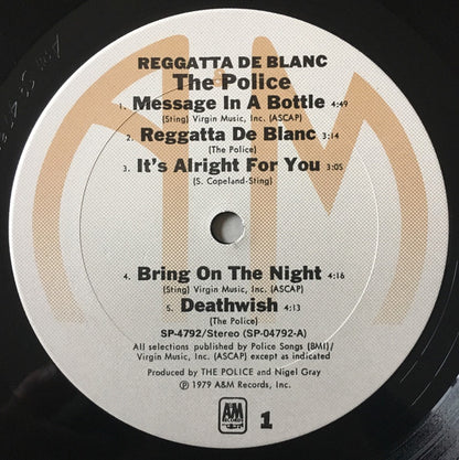 The Police : Reggatta De Blanc (LP, Album, Pit)