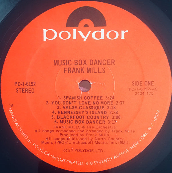 Frank Mills : Music Box Dancer (LP, Album, Pre)