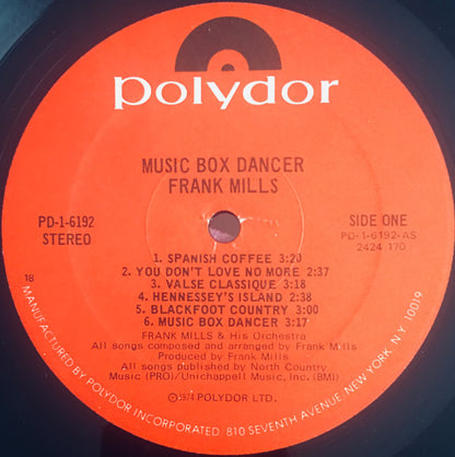 Frank Mills : Music Box Dancer (LP, Album, Pre)