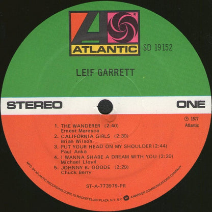 Leif Garrett : Leif Garrett (LP, Album, PR)