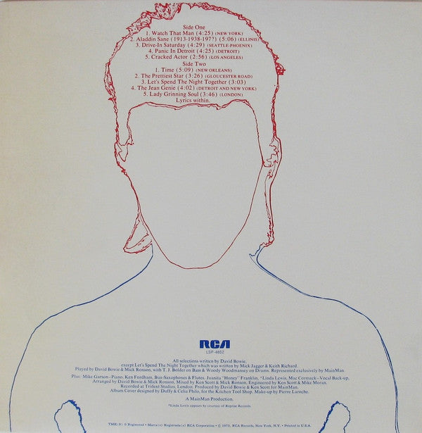 David Bowie : Aladdin Sane (LP, Album, Ind)
