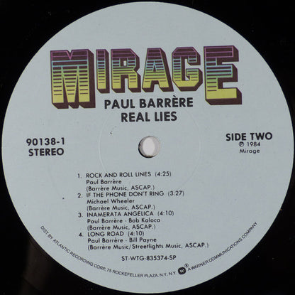 Paul Barrere : Real Lies (LP, Album)
