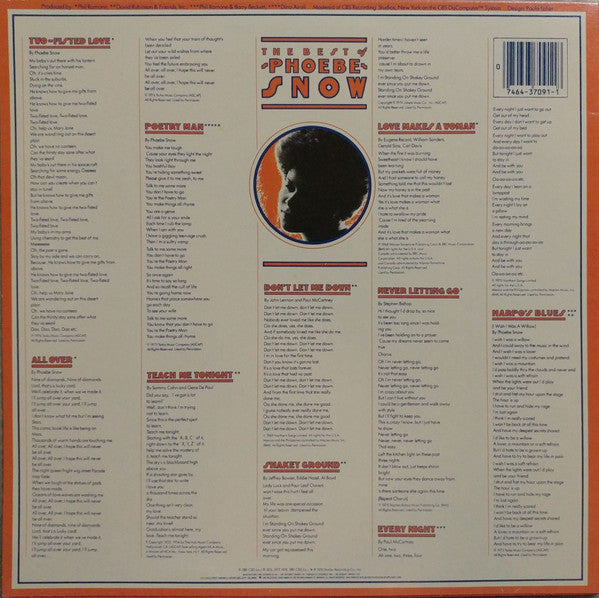 Phoebe Snow : The Best Of Phoebe Snow (LP, Comp)