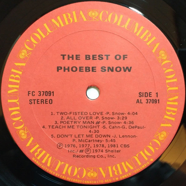Phoebe Snow : The Best Of Phoebe Snow (LP, Comp)
