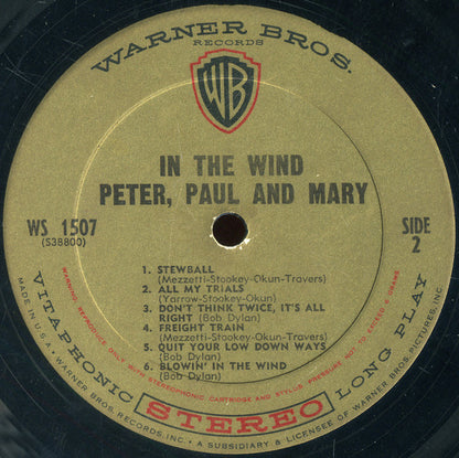 Peter, Paul & Mary : In The Wind (LP, Album, Hol)